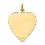 14K Etched .018 Gauge Engravable Heart Disc Charm, 27 x 19mm view