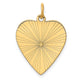 14K Etched .018 Gauge Engravable Heart Disc Charm, 27 x 19mm