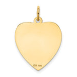 14K Etched .018 Gauge Engravable Heart Disc Charm, 23 x 17mm view