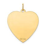 14K Etched .018 Gauge Engravable Heart Disc Charm, 31 x 24mm view