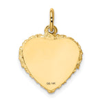 14K Polished .013 Gauge Engravable Heart with Rope Disc Charm, 20 x 15mm view