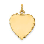 14K Polished .013 Gauge Engravable Heart with Rope Disc Charm, 24 x 17mm view