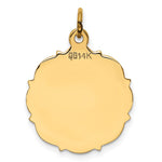 14K Plain .013 Gauge Engravable Disc Charm, 24 x 18mm view