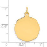 14K Plain .018 Gauge Engravable Disc Charm, 24 x 18mm view