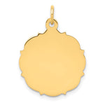 14K Plain .018 Gauge Engravable Disc Charm, 24 x 18mm view