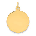 14K Plain .013 Gauge Engravable Disc Charm, 24 x 18mm