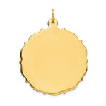 14K Plain .018 Gauge Engravable Disc Charm, 32 x 26mm view