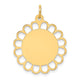 14K Plain .018 Gauge Engravable Flower Disc Charm, 28 x 21mm