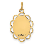 14K Plain .013 Gauge Engravable Flower Disc Charm, 25 x 15mm view
