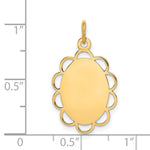 14K Plain .013 Gauge Engravable Flower Disc Charm, 25 x 15mm view