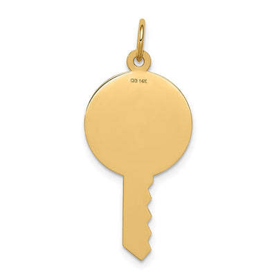 14K Plain .011 Gauge Engravable Key Charm