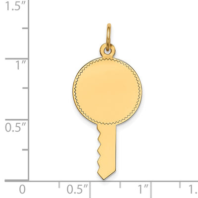 14K Plain .011 Gauge Engravable Key Charm