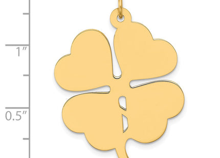 14K gold clover charm, alternate view