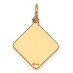 14K Plain .018 Gauge Diamond-Shaped Engravable Disc Charm view