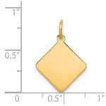 14K Plain .018 Gauge Diamond-Shaped Engravable Disc Charm view