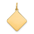14K Plain .018 Gauge Diamond-Shaped Engravable Disc Charm
