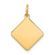 14K Plain .018 Gauge Diamond-Shaped Engravable Disc Charm