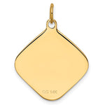 14K Patterned .018 Gauge Diamond-Shaped Engravable Disc Charm view
