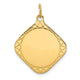 14K Patterned .018 Gauge Diamond-Shaped Engravable Disc Charm
