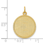 14K Patterned .013 Gauge Circular Engravable Disc Charm, 26 x 19mm view