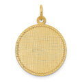 14K Patterned .013 Gauge Circular Engravable Disc Charm, 26 x 19mm