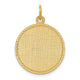 14K Patterned .013 Gauge Circular Engravable Disc Charm, 26 x 19mm