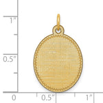 14K Patterned .018 Gauge Engravable Oval Disc Charm view