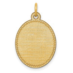 14K Patterned .018 Gauge Engravable Oval Disc Charm view