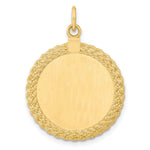 14K Patterned .013 Gauge Engravable Rope Disc w/Satin Back, 32 x 21mm view