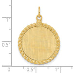14K Patterned .013 Gauge Engravable Rope Disc w/Satin Back, 32 x 21mm view
