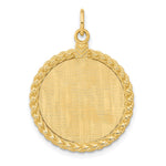 14K Patterned .013 Gauge Engravable Rope Disc w/Satin Back, 32 x 21mm view