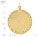 14K Patterned .013 Gauge Engravable Rope Disc w/Satin Back, 39 x 28mm view