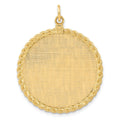 14K Patterned .013 Gauge Engravable Rope Disc w/Satin Back, 39 x 28mm