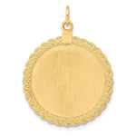 14K Patterned .013 Gauge Engravable Rope Disc w/Satin Back, 36 x 26mm view