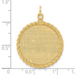 14K Patterned .013 Gauge Engravable Rope Disc w/Satin Back, 36 x 26mm view