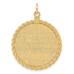 14K Patterned .013 Gauge Engravable Rope Disc w/Satin Back, 36 x 26mm view