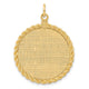 14K Patterned .013 Gauge Engravable Rope Disc w/Satin Back, 36 x 26mm