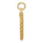 14K Plain .013 Gauge Circular Engravable Disc with Rope Charm, 27 x 17mm view