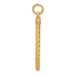 14K Plain .013 Gauge Circular Engravable Disc with Rope Charm, 36 x 26mm view