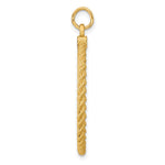 14K Plain .013 Gauge Circular Engravable Disc with Rope Charm, 39 x 28mm view