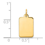 14K Plain .018 Gauge Rectangular Engravable Disc Charm, 20 x 10mm view