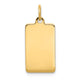14K Plain .018 Gauge Rectangular Engravable Disc Charm, 23 x 11mm