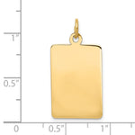 14K Plain .035 Gauge Rectangular Engravable Disc Charm, 28 x 15mm view
