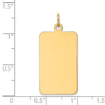 14K Plain .018 Gauge Rectangular Engravable Disc Charm, 32 x 15mm view