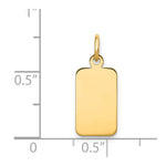 14K Plain .009 Gauge Engravable Rectangular Disc Charm, 21 x 8mm view