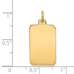 14K Plain .035 Gauge Engravable Rectangular Disc Charm, 26 x 12mm view