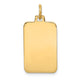 14K Plain .013 Gauge Engravable Rectangular Disc Charm, 26 x 12mm