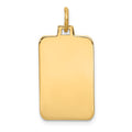 14K Plain .035 Gauge Engravable Rectangular Disc Charm, 26 x 12mm