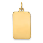 14K Plain .035 Gauge Engravable Rectangular Disc Charm, 26 x 12mm view