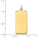 14K Plain .011 Gauge Engravable Rectangular Disc Charm, 32 x 13mm view
